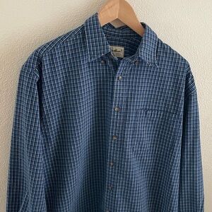 Eddie Bauer Men’s Plaid Blue Button-down long sleeve shirt | size medium regular